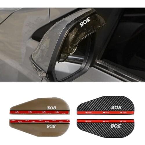 Car Rearview Mirror Rain Eyebrow Rain Shield Shade Protector Cover for Peugeot 308 Accessories Car Styling