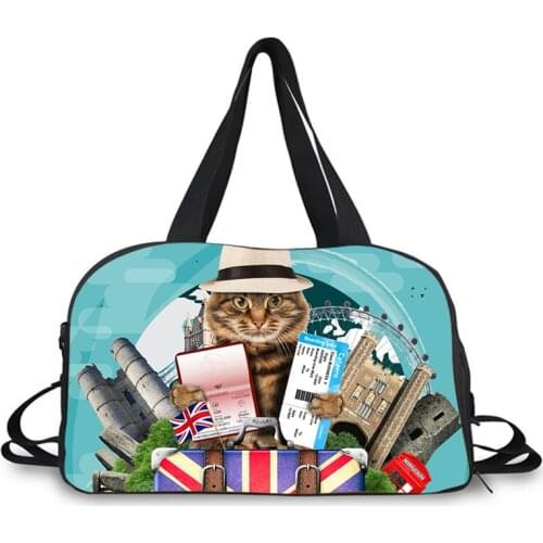 AnyFocus brand handbag Men women bags, Animal travel print bag luggage high quality shoulder bag fashion cool Travel bag