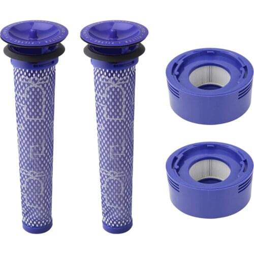Sparkole vacuum Pre Filters and 2 Pack HEPA Post-Filters Replacements kit Compatible for Dyson V8 V7 Cordless Vacuum Cleaners