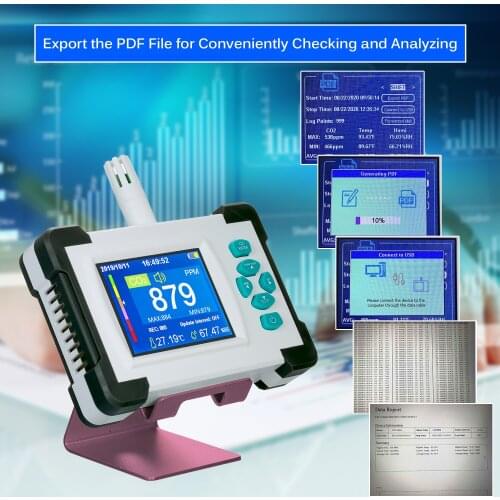 Carbon Dioxide Detector with Battery CO2 Meter Tester for Carbon Dioxide Air Quality Detector CO2 Meter Monitor with Storage