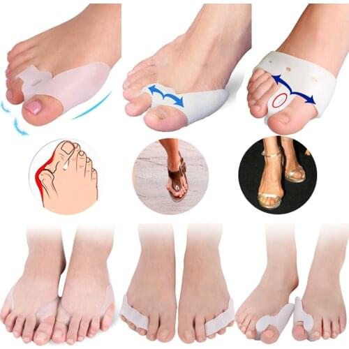 Hallux Valgus Silicone Big Bone Toe Protector Straightener Corrector Gel foot finger Toe Separator Bunion Pedicure Feet Massager