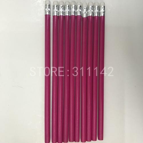 HB pencil low price high quality rose pink wooden pencil with eraser brand custom logo promotion wood pencil imprint logo