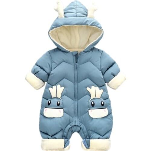 Winter Kids Jacket Overalls For Boy Baby Solid Parka Coat Outerwear Girl Down Ski Snowsuit Childrens Jumpsuit