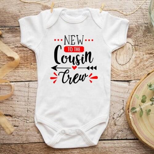New To The Cousin Crew Newborn Bodysuits Summer Cotton Baby Boys Girls Rompers Infant Jumpsuits Body Baby Onesies Toddler Outfit