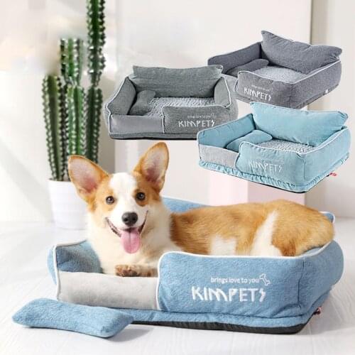Dog Beds Warm Sleeping Puppy Bed Washable Removable Pet Kennel House Sofa Mats Dog Bed Couch Cat Nest Cotton Pillow Pet Supplies