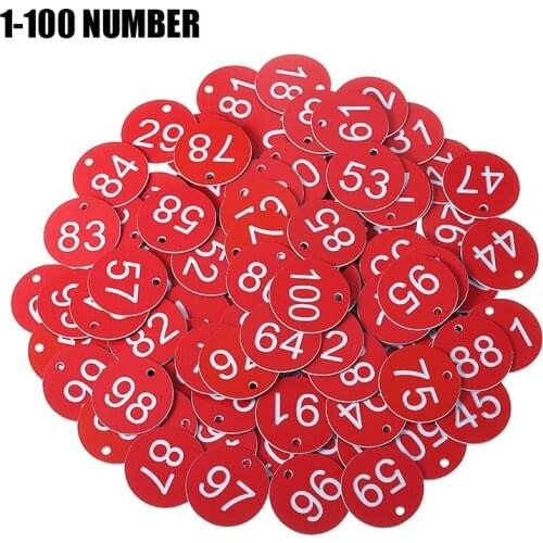 Round Engraved Number Tags Discs Table Tags Gym Locker Bar Pub Restaurant Club Hotels 1-100 Numbers For DIY Crafts