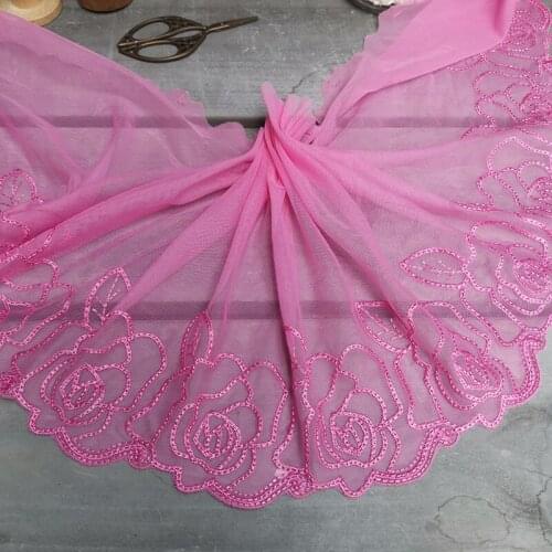 2Meters Lace Trimmings Fabric Flower DIY Crafts Wedding Dress Clothing Bra Underwear Handmade Trim New Arrivals 24cm Width