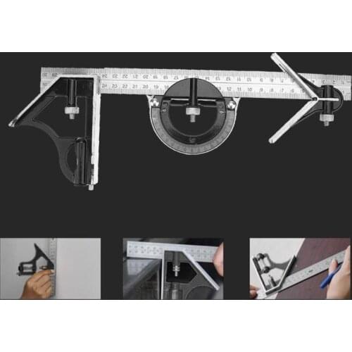 3 In 1 Square Angle Ruler Set Adjustable Engineers Multi Combination Right Angle Ruler Protractor Measuring Tool Set Dropship