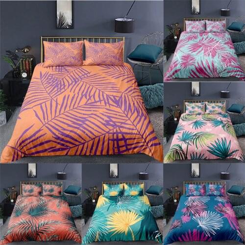 Leaves Flower Bedding Set Fashion 3D Kids Adult Bedding Duvet Cover King Queen Size Printing Bed Set Home Textiles Bedclothes