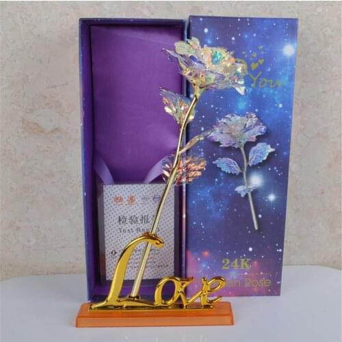 Best Gift For Girlfriend Golden Rose Wedding Decoration Golden Flower Valentines Day Gift Gold Rose Gold Flower with Box Gift