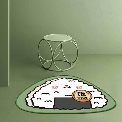 Alien Cartoon Cute Milk Tea Rice Ball Pattern Carpets For Living Room Home Decor Childrens Room Crawling Area Rugs For Bedroom