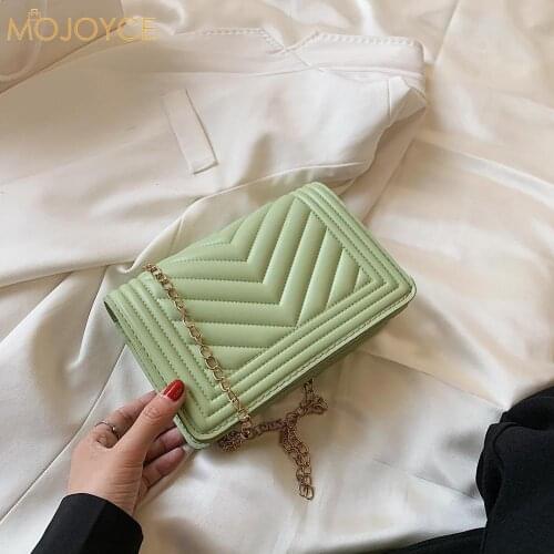 Fashion Women PU Leather Embossing Shoulder Crossbody Messenger Bag Casual Ladies Chain Solid Color Small Flap Handbags Purse