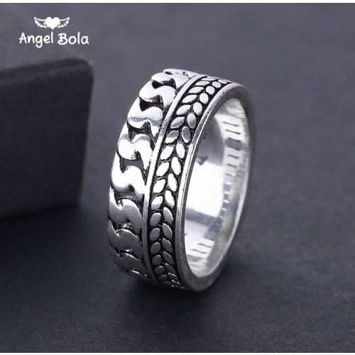 Men Gifts 2020 New Punk Rock Buddha Rings Ancient Silver color Mens Biker Rings Vintage Gothic Ring Jewelry