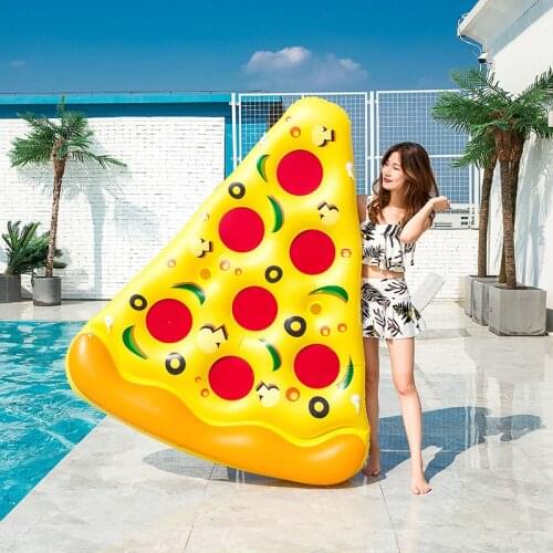 Summer Swimming Pool Floating Inflatable Pizza Mattress Swimming Ring Circle Island Cool Water Party Pool Toy Pool Float