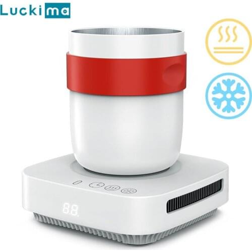 2 In 1 Smart Coffee Mug Cup Warmer with Water Bottle for Office Home Milk Tea Water Heating Pad Cooling Beverage Plate