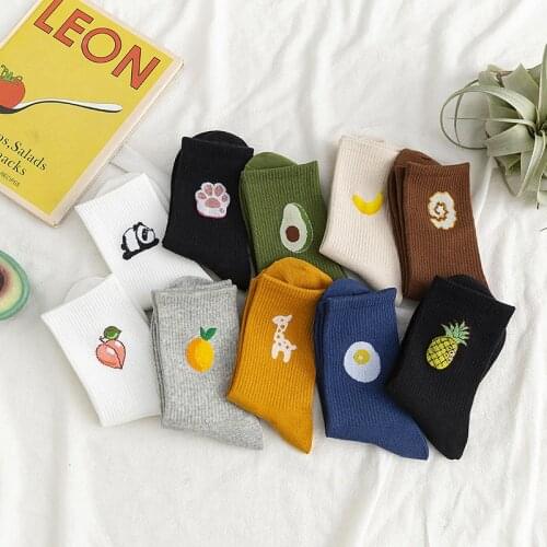 New Elegant Fruit Women Socks Happy Funny Men Women Socks Candy Colors Harajuku Casual Cotton Crew Socks