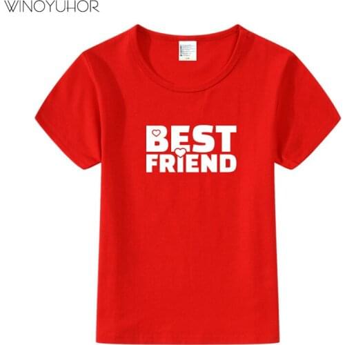 New Summer Tops Children Funny T-Shirts Best Friend Print Short Sleeve Tees Girls/Boys T Shirt Baby Casual Kids O-neck Clothes