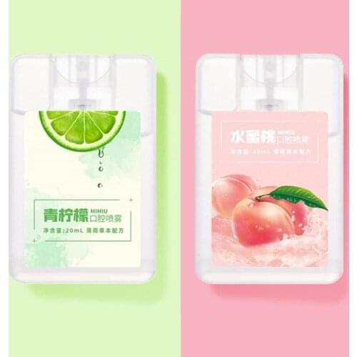 Peach Lemon Breath Freshener Remove Smoke Bad Odor Breath Fresh New Hot Mouth Spray Oral Herbal Care Agent For Men Women 20ml