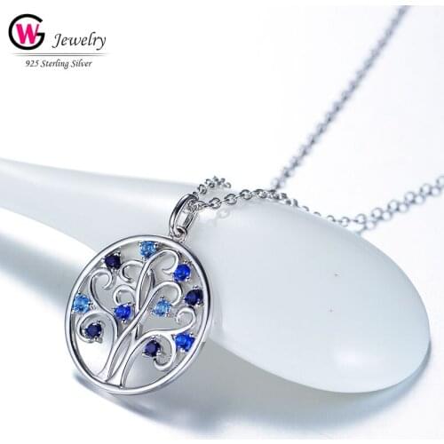 925 Sterling Silver Necklace Jewelry Tree of Life Round Pendant For Silver Chain Fashion Jewelry Vintage
