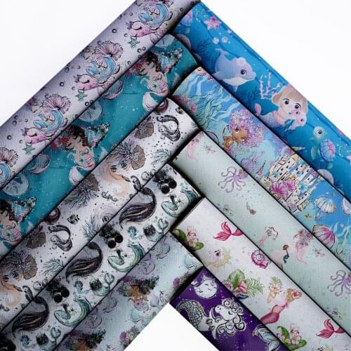 Snythetic Leather Sheets Printed Faux Leather Fabric for DIY Hair Bow Material L19183