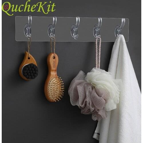 Transparent Non-marking Strong Sticking Hook Kitchen Storage Tool Bathroom Door Wall Hanger Holder Self Adhesive Hanging Sticker