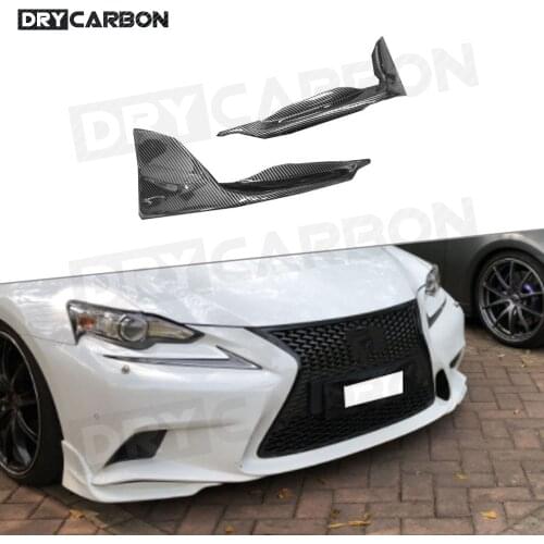 Carbon Fiber Front Bumper Lip Splitters for Lexus IS250 300 IS F Sport Sedan 4 Door 2006-2016 Apron Winglets Flaps Spoiler FRP
