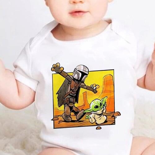 The Mandalorian Baby Yoda Newborn Infant Boys Girls Romper Clothes Newborn Jumpsuit Toddler Bodysuit Dropship
