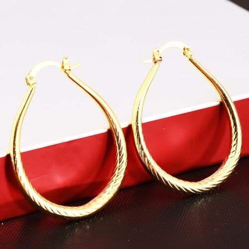 Punk Big Size Hoop Earrings WomenS Earrings Trendy Party Exaggerated Gold Color Round Circle Earrings For Ladies
