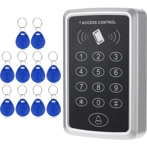 Access Control System 125KHz RFID Card Keytab Proximity Door Lock 10pcs Tag EM ID Keypad Device Key Fobs Controller