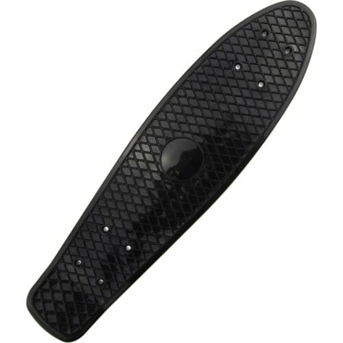 22.5X 6 Inch Skateboard Plastic Fish Banana Skating Board Decks for Outdoor Sport Fish Board Non-Slip Deck Black