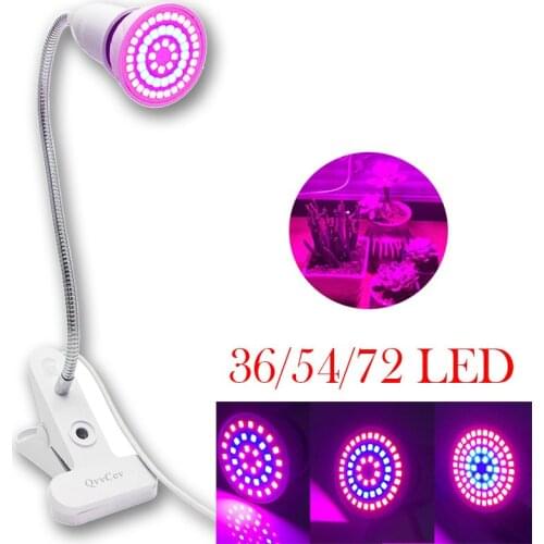 Greenhouse Light Plant LED Grow Lamp 36/54/72 LED Indoor Flower Hydroponics System Growth Bulbs Lights With Desk Holder Clip