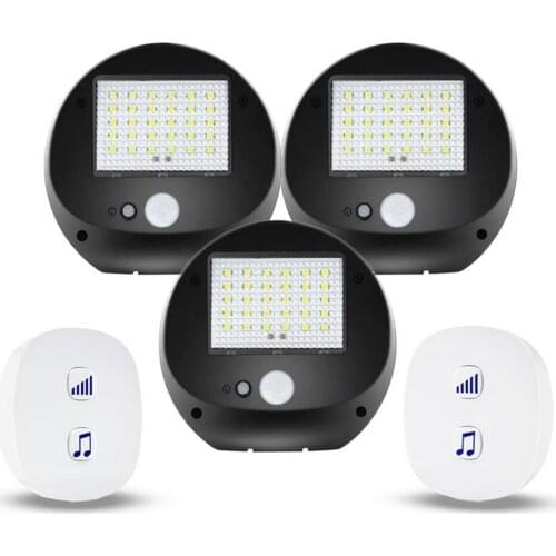 LED Motion Sensor Alarm System Waterproof Lighting Wireless Home Security Lane Monitoring Detector with Sensors Receiver