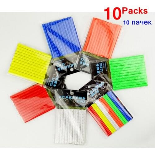 10 Packs 75mm Bicycle Spoke Reflective Strips Mountain Bike Riding Wheel Rim Mount Clip Tube Warning Light Strip Reflective