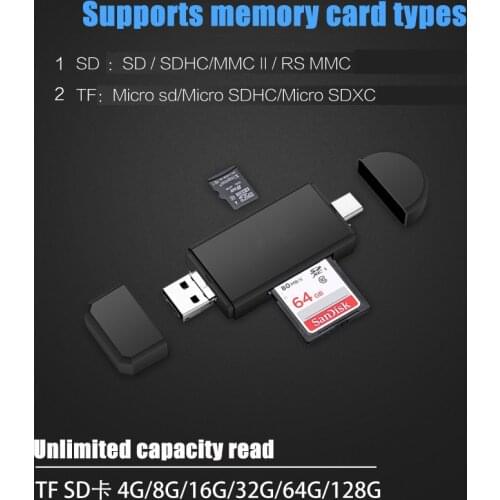 TF / Mirco SD Card Reader USB 3.0 Card Reader Type C 3.0/2.0 Smart Memory Card Reader Type C OTG Flash Drive Cardreader Adapter