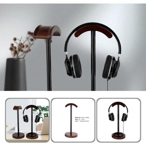 Slim Practical Gaming Headphone Wood Display Stand Arched Support Headset Display Bracket Smooth Surface