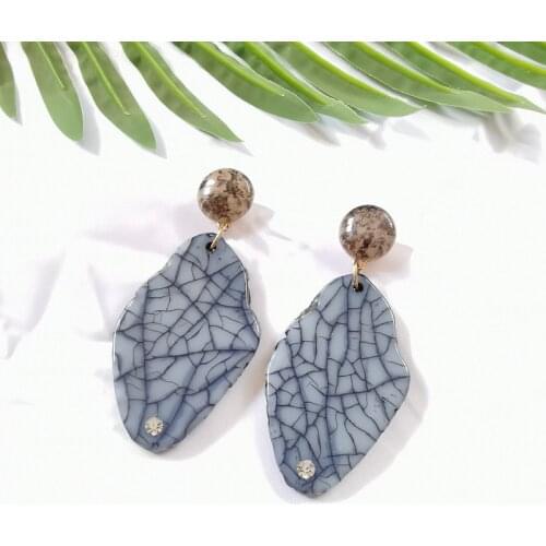 Is tasted A13 new texture abnormity irregular color copy of gravel resin street snap fashion stud earrings earrings