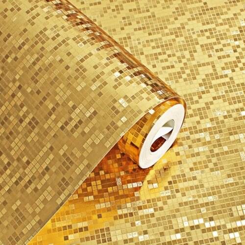 3D Texture Waterproof Wallpaper Rolls Gold and Silver Mosaic Wall Paper for Shop KTV Bar Home deocration Background