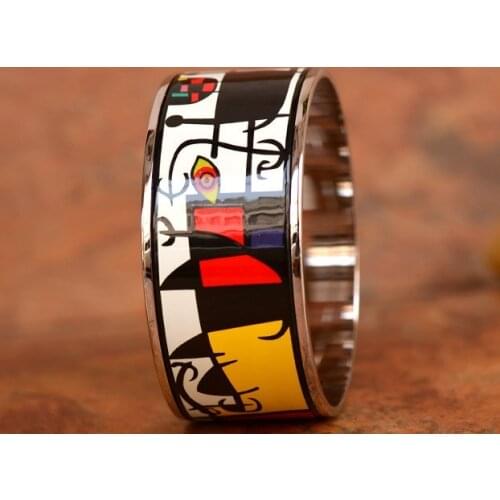 High-temperature fired medium wide enamel color bracelet 20mm bracelet enamel color jewelry