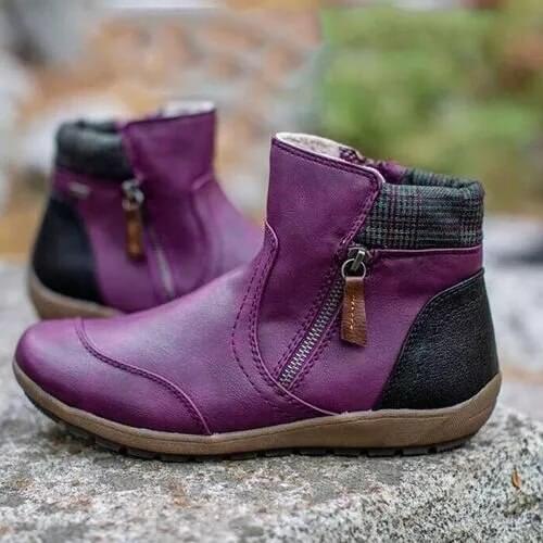 Women Boots Waterproof Snow Boots Female Plush Winter Shoes Ladies Warm Ankle Botas Mujer Zipper Flats Shoes Plus Size 43