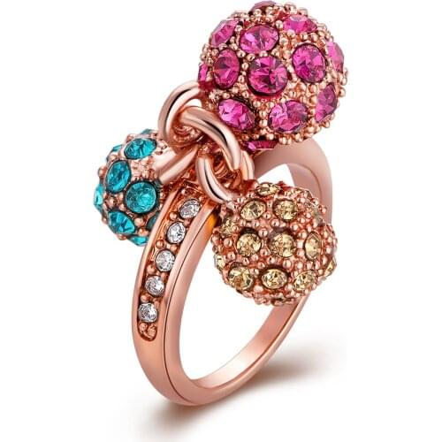 Luxury celebrity Large Cubic Zirconia Rings For Women Trendy Shambhala drilling Engagement Red Stone Jewelry Fashion Rings Women