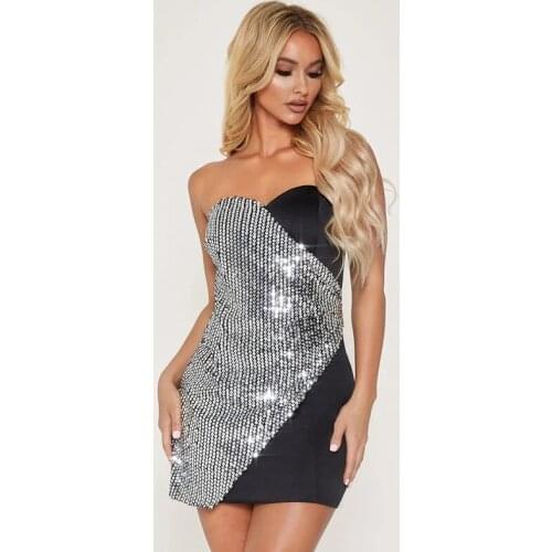 Women Crystal Dress Evening Bodycon Party Dresses Strap Long High Sleeveless Dress