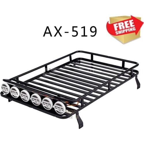 1/10 RC Car parts crawler car upgrade metal luggage rack with lights D90 Axial SCX10 option parts