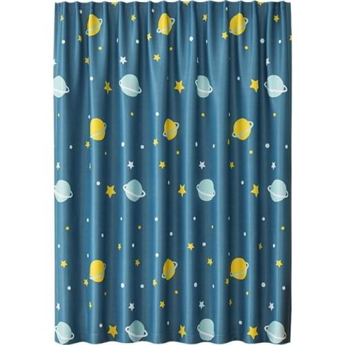 1pcs Punch-free Velcro-free Light-proof Bay Window Bedroom Nordic Minimalist Thin Shade and Heat Insulation Curtain Fabric F8372