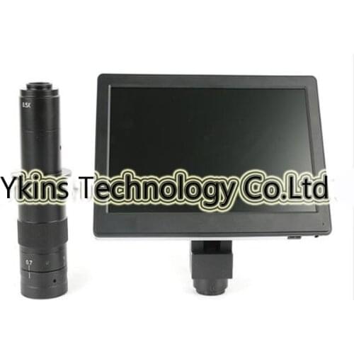 180X C-Mount Lens with Measurement Full HD 5.0MP 9" Screen AIO Tablet PC Industrial Digital Video Microscope Camera USB TF Card
