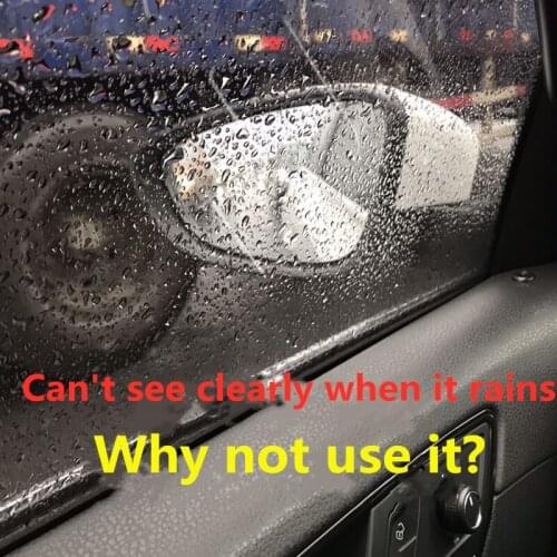 2pcs Car Rearview Mirror Film Sticker Protective Rainproof Waterproof Anti-fog Car Rearview Mirror Sticker Visible On Rainy Days