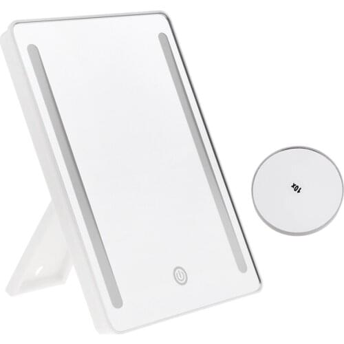 20 LED Light Makeup Mirror Touch Screen 10XMagnifying Tabletop Vanity Mirror