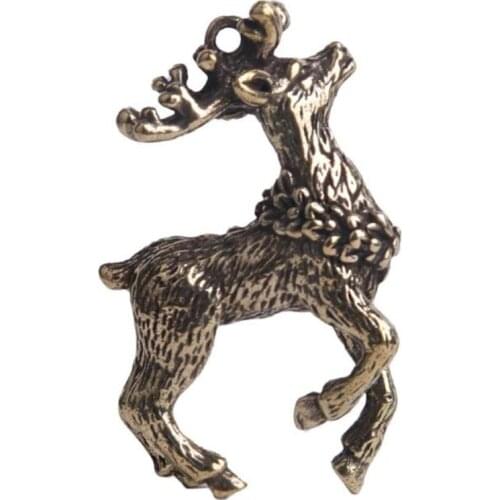 3D Mini Deer Casting Animal Figurine Retro Style Metal Sculpture Home Office Room Desktop Decoration Collect Ornaments Gifts