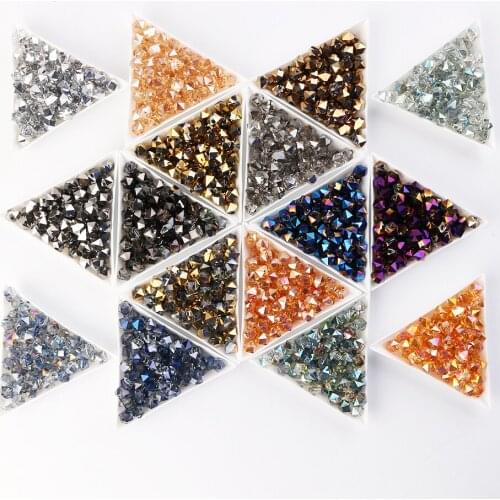 95PCS/LOT Glass Plated Hexagon Beads 6/8MM Chinese Crystal Beads Wholesale For DIY Jewelry Making Necklaces Handicrafts Supplies