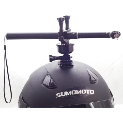 Camera Accessories For GoPro Hero 4/3+/3/2 Helmet 360 Swivel Rotating Bar Mount For Selfshot Arm 22-32MM Cycling Skiing