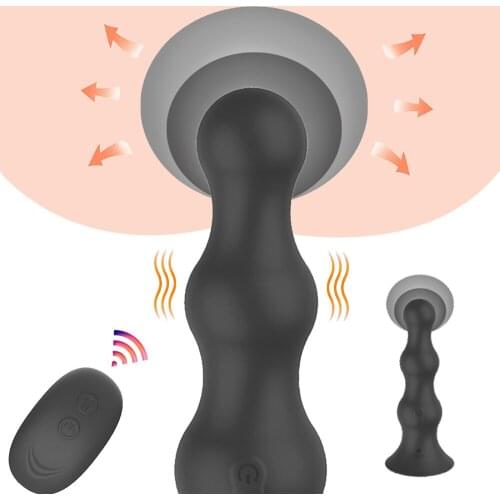 Remote Control Anal Ball Butt Plug Dildo Vibrator Inflatable Huge Male Prostate Massager Big Expansion Gay Sex Toy For Women Men